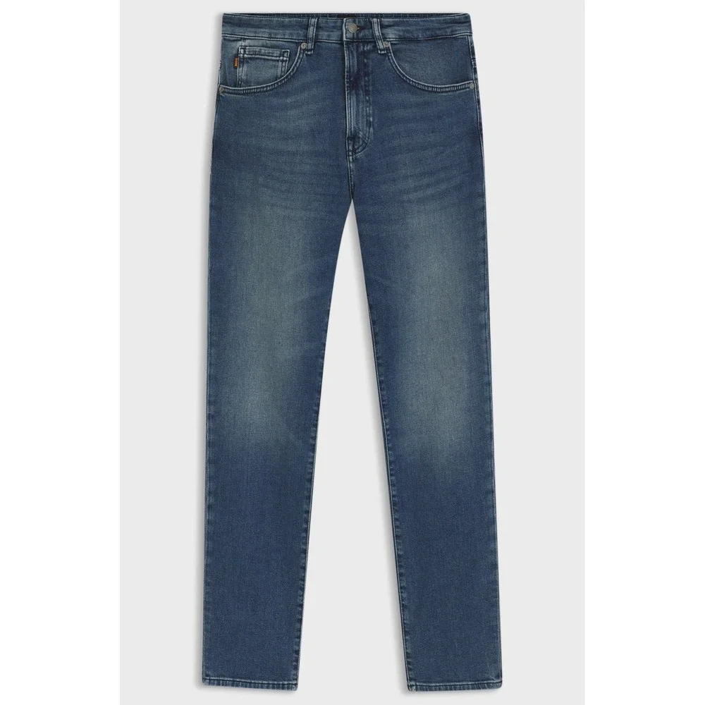 Hugo Boss Regular-fit jeans in mid-blue comfort-stretch denim, Size 32 x 32